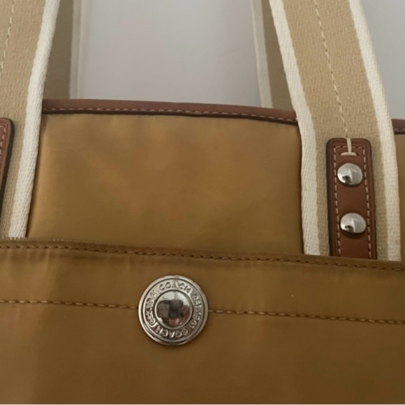 COACH 
•Sateen Leather 
•Gold outside 
•Blue interior 
•Satchel Handbag
•F11992 - Picture 5 of 6